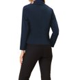 thumbnail image 3 of INSPIRE CHIC Blazer pour Femme à devant Ouvert Veste de Tailleur Courte d'Été pour le Travail L Bleu Foncé-Uni, 3 of 6