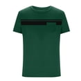 thumbnail image 3 of Men Oversized T Shirts Casual Loose Short Sleeve Crew Neck Tee Shirt Striped Color Block Tops with Pocket, 3 of 4