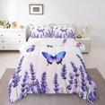 thumbnail image 1 of Ensemble de Literie Simple Papillon Violet pour Filles Enfants, Ensemble de Couette Lavande Violet, Literie Papillon de Rêve, Ensembles de Couette, Insert de Couette Floral Rustique de Ferme pour Garçons Ados, Courtepointe à Thème Romantique, 1 of 7