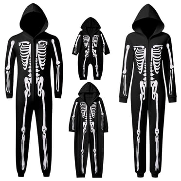 Gaexia Tenues Assorties Maman et Fils, Ensemble de Pyjamas Assortis d'Halloween pour la Famille, Jammies à Imprimé Amusant, PJs, Vêtements de Nuit et de Détente pour Femmes/hommes