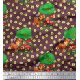 thumbnail image 1 of Soimoi Poly Georgette Fabric Floral,Tree & Deer Kids Decor Fabric Printed Yard 42 Inch Wide, 1 of 3