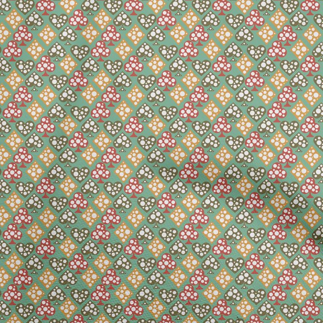 oneOone Rayon Pear Green Fabric Poker Card Sewing Material Print Fabric By The Yard 56 Inch Wide