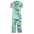 thumbnail image 4 of Rbaofujie Pyjama à Boutons pour Femmes Femmes Décontracté Boutons Col Rond Manches Courtes Blouse Mode Poches Pantalon Ensemble de Pyjama Filles Chemises de Nuit, 4 of 5