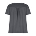 thumbnail image 4 of Yuyuzo Plus Size Tops for Women V Neck Lace Stitching Tunic Tops Short Sleeve Basic Summer Tee Shirts, 4 of 5