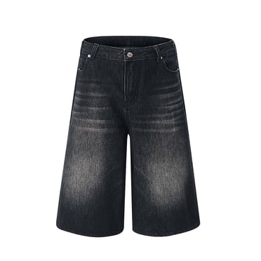 Nuoqisi Short en Jean pour Hommes, Jorts Amples Coupe Grand, Shorts en Jean d'Été Tendance à Jambe Grand, Longs Shorts en Denim, Vêtements Y2K 2026