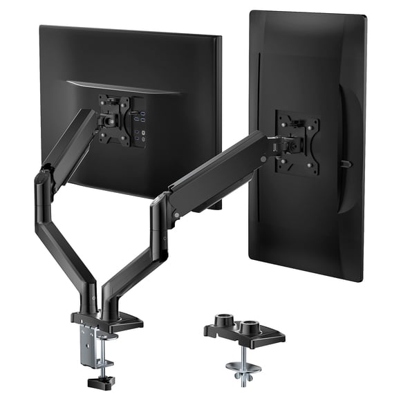 WALI Dual Monitor Stand for 17-32 inch Computer Screens, Dual Monitor Arms for 2 Monitors Holds up to 22 lbs, Height Adjustable Gas Spring Dual Monit
