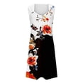 thumbnail image 4 of Penkiiy Robes d'Été pour Femmes 2024 Décontractées Imprimées Amples Couleur Unie Col Rond Tempérament Élégantes Robes Dos Nu 2TG Multicolore, 4 of 5