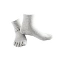 thumbnail image 1 of serony 1Pair Comfy Five Toe Socks Cotton High Crew Sock Athletic Solid Socks Grey, 1 of 7