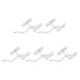 thumbnail image 1 of Unique Bargains 10Set Ribbon Crimp Clamp Ends Lobster Claw Clasps & Chain 25mm Silver White for DIY, 1 of 7