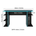 thumbnail image 3 of Madesa Large Modern Gaming Computer Desk 53 Inch with 5 Shelves Cable Management Student Study Wooden Table Home Office Gamer Desk for Kids and Adults - Black/Blue, 3 of 5