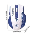 thumbnail image 3 of Wireless Bluetooth Mouse, Xinsrenus 2.4G Dual Mode Connection 6-Key Type C Fast Charging, 3600DPI Adjustable Office Gaming Mouse for Laptop Computer, Blue, 3 of 7