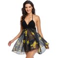 thumbnail image 1 of HAWEE Robe de Bain une Pièce Élégante à Croisement pour Femme, Maillot de Bain à Jupe Fleurie, Taille P-TG, 1 of 5