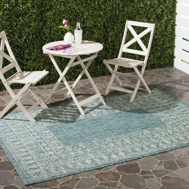 SAFAVIEH Courtyard Jolyon Bordered Indoor/Outdoor Area Rug