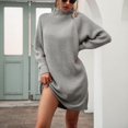 thumbnail image 2 of Femmes Casual Pull Robe de l'Épaule à Manches Longues Sangle en Vrac Pari Midi Robe, 2 of 5