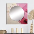 thumbnail image 1 of Designart "Minimal Abstract River in Gold and Pink III" Fuschia Square Mirror For Wall Decor - Large Beige Square Printed Wall Mirror Art - Wall Mounted Square Large Mirror, 1 of 5