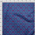 thumbnail image 4 of oneOone Polyester Spandex Blue Fabric Asian Ikat Craft Projects Decor Fabric Printed By The Yard 56 Inch Wide, 4 of 4