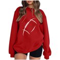 thumbnail image 1 of EQWLJWE Chandails en Molleton de Football Surdimensionnés pour Femmes, Motif Léopard de Football, Col Rond, Chandail Confortable, Vêtements Automne Hiver, Mode 2023, Chemises de Jour de Match pour Femmes, 1 of 3