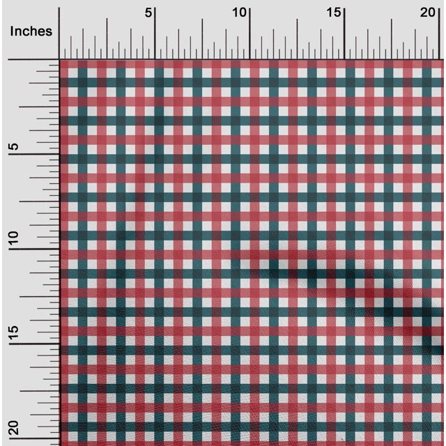 oneOone Cotton Flex Fabric Gingham Check Decor Fabric Printed BTY 40 Inch Wide