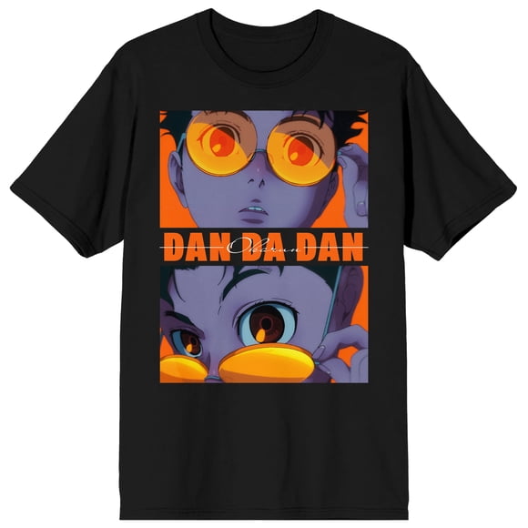 Dandadan Ken Takakura Face Shots Adulte Noir Col Rond Manches Courtes T-Shirt - 3TG
