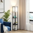 thumbnail image 3 of Gymax Modern Standing Shelf Floor Lamp w/ 1 Power Outlet & 2 USB Ports for Living Room, 3 of 10