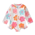 thumbnail image 1 of B91xZ Girls Rash Guard Swimsuit Beach Sport Athletic One Piece Swimsuit,Orange 2-3 Years, 1 of 5