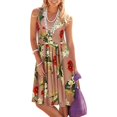 thumbnail image 2 of Nouvelle Robe d'Été pour Femmes Col Rond Imprimé Décontracté Sans Manches Robe de Plage Courte, 2 of 2