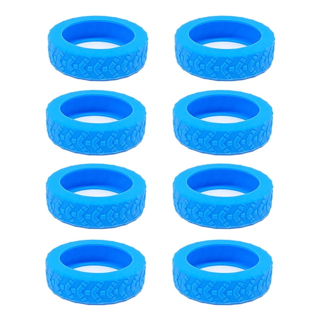 8 Pcs Housse Universelle pour Roues de Valise, Résistante à l'Usure, Housse pour Chariots, Housse pour Roulettes, Boîte à Bagages, Manchon Protecteur en Silicone pour Roulettes, Bleu