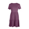 thumbnail image 4 of Robe d'Été pour Femmes 2024 Mode Grande Taille Décontractée à Manches Courtes Robe T-Shirt Robe Mini à Étages avec Poches Rabais de 50 % Liquidation!, 4 of 7