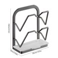 thumbnail image 3 of Grey S Iron Pot Lid Rack No Hole Wall Mounted Kitchen Shelf Cutting Board Holder Chopping Board Bracket Organizer Grey Color Small Size 7.87X3.54X9.06 Inches, 3 of 6