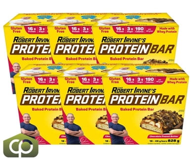Chef Robert Irvine's Baked Protein Bars, Chocolate Peanut Butter 18 X 46g (6/Case)-TOTAL 108 BARS