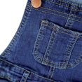 thumbnail image 4 of KIDSCOOL SPACE Big Girls Ripped Denim Overalls, Adjustable Elastic Waistand Inside Stretch Jeans Jumpsuit,Deep Blue,11-12 Years, 4 of 5