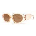 thumbnail image 3 of Minimal Mod Clout Trendy Plastic Fashion Sunglasses Peach Brown, 3 of 4
