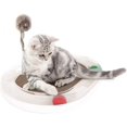thumbnail image 2 of Jouet pour Chat Jouet de Chat griffoir en Carton Lounge avec Souris et Ressort blanc, 2 of 5