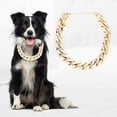 thumbnail image 1 of Dog Gold Choker,Plastic Fashionable Shiny Dog Dog Choker Dog Collar World-Class Design, 1 of 9