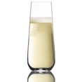 thumbnail image 1 of Trudeau Gala Stemless Champagne Flutes 8oz Box of4, Made in Europe, Dishwasher Safe, 1 of 2