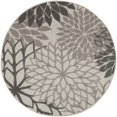 thumbnail image 1 of HomeRoots 384702 Tapis Rond de 5 Pi Argent et Gris pour l'Intérieur et l'Extérieur, 1 of 1