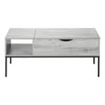 thumbnail image 2 of Monarch Specialties  Table Basse, 42" L, Rectangulaire, Cocktail, Toit Relevable, Gris, Métal Noir, Contemporain, Moderne, 2 of 9