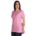 thumbnail image 4 of Inkmeso Basic V-neck Jersey T-shirt Short Sleeve Long Length Tee Workout Top For Womens, 4 of 8