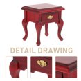 thumbnail image 3 of Miniature Wood Bedside Table Mini Night Table Adornment Mini House Furnishing, 3 of 6