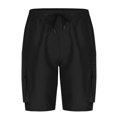thumbnail image 5 of Styesk Mens Shorts Man Solid-Color Loose Casual Multi-Pocket Drawstring Workwear Half Shorts Pants, 5 of 5