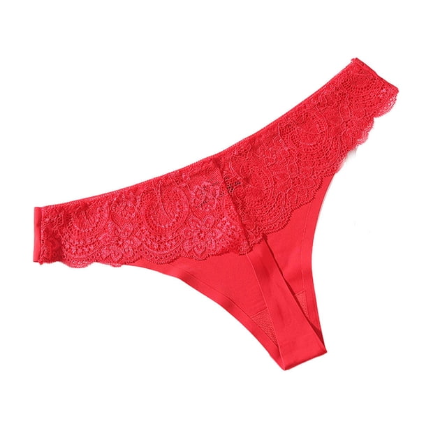 Culottes Taille Basse String Femme Aguichant Attrayantes Rendez-Vous sous-Vêtements String Design en Dentelle Lavables Aguichant Attrayantes Élasticité Pyjama Femme Rouge m