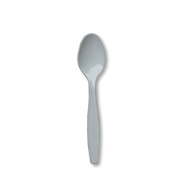 Creative Converting Cuillères en Plastique de Qualité Supérieure, 24 Unités, Argent Scintillant