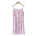 thumbnail image 2 of PMVFHDE Robe Princesse Sans Manches pour Tout-Petites Filles, Robes d'Été avec Imprimé de Dessins Animés, Nuisette, Tenue d'Intérieur, Robe à Bretelles en Coton Respirant, Violet, 6-7 Ans, 2 of 3