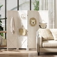 thumbnail image 2 of HOMCOM 56.9" 4 Panel Room Divider with Pegboard Display for Indoor White, 2 of 10