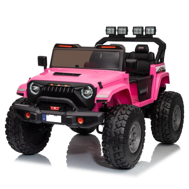 VOLTZ TOYS 24V Kids Ride-On Jeep Truck with Extendable Cabin, 2-Seater Off-Road Electric Car with Quad Motors & Parent Remote Control, EVA Rubber Wheels, Bluetooth, Gift for Boys & Girls Aged 3-8