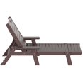 thumbnail image 3 of Bayport Ensemble de 3 Pcs de Chaises Longues/table Inclinables en Plastique HDPE pour Extérieur Marron Foncé, 3 of 6