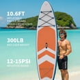 thumbnail image 2 of Garvee Inflatable Stand-up Paddle Board, 10.6' x 32'' x 6'', Manual Pump, Camera Mount, Orange, 2 of 8
