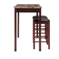 thumbnail image 4 of Linon Tifton Three Piece Wood Tavern Dining Set Backless Stools in Espresso, 4 of 18