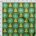 thumbnail image 4 of oneOone Georgette Viscose Forest Green Fabric Asian Block Floral Craft Projects Decor Fabric Printed By The Yard 42 Inch Wide, 4 of 4