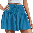 thumbnail image 1 of Summer Clearance 2025! Womens Plus Size Pants,Women's Summer Fashion Solid Color Drawstring Shorts, 1 of 5